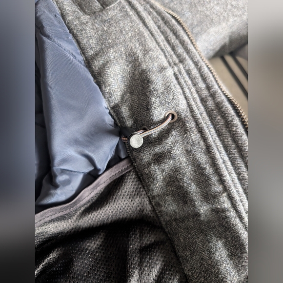 Bonobos Herringbone Charcoal Italian Wool Expedition Parka Medium - Picture 8 of 11